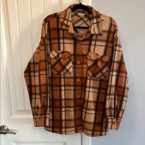 Twik Plaid Button-Up Shirt/Jacket L